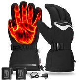 Hcalory 45/55/65℃ 1 par de guantes calefactados eléctricos negros a prueba de agua y cálidos para deportes al aire libre