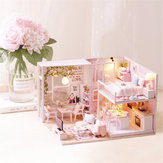Cuteroom L-022 Ruhiges Leben DIY Puppenhaus mit Möbeln und Lichtabdeckung Geschenkspielzeug