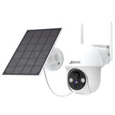 ANRAN 1080P WIFI Outdoor Überwachungskamera 360° PTZ Wireless Kamera 10000mAh Solarbetriebene Heimüberwachungskamera mit IP65 wasserdichter 2-Wege-Audio-Bewegungserkennung 65ft Nachtsicht