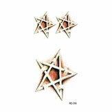 Halloween Tattoo Stickers Make Up Mysterious Five Pointed Star Puncture