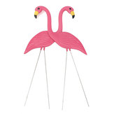 2PCS Rosa Flamingos aus Kunststoff Garten Dekoration Rasen Kunstwerke Retro Statue