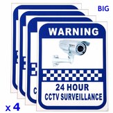 4 новых наклейки-предупреждения о камерах видеонаблюдения CCTV на виниле Следите за охраной