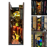 Suporte de livro 3D Kits de inserção de prateleira de recorte de madeira Apoios de livros com móveis Modelo de construção de flores Estante de livros para criança adulto Presentes criativos Decoração de casa