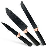 MYVIT غير القابل للصدأ الصلب سكاكين المطبخ مجموعة 3 قطع 5CR15 النمط الياباني الشيف سكين سكين المطبخ سكين اللحوم الساطور سكاكين المط