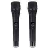 Microphone de karaoké sans fil double professionnel UHF avec récepteur de 3,5 mm 