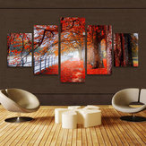 5 lépcsőzetes őszi vörös fa absztrakt vászon falfestés kép lakberendezés keret nélküli