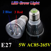 5w E27 3 rouge usine 2 de jardin bleu croître LED ampoule serre la lumière de croissance des semis des plantes