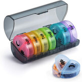 Wielofunkcyjne, siedmiodniowe, miniowe pudełko na pigułki w kolorach tęczy, z 14 przegrodami, poręczne, odporność na wilgoć, zdejmowane, przeciwutleniające, bezzapachowe