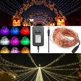 20M IP67 200 LED медно-проволочная феерическая гирлянда для украшения Рождественской вечеринки с адаптером 12V 2A
