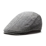 Mens Striped Cotton Beret Caps Solid Casual Elastic Buckle Warm Golf Forword Hat