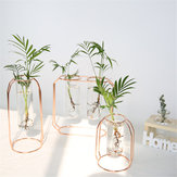 Glasvase Blumenhalter Pflanzenbehälter Metall Linie für Dekorationen