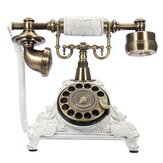 Teléfono fijo vintage con placa giratoria de dial rotatorio, teléfonos antiguos de línea para oficina, hogar, hotel