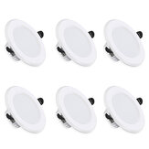 AMBOTHER 6 sztuk Reflektor wpuszczany LED Płaski 3000K Ciepły Biały 600LM Oświetlenie sufitowe łazienka korytarz