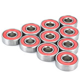 10 peças ABEC-7 rolamento de esferas de skate profundo selado vermelho 608RS 9x22x6mm rolamento de esferas