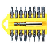 BROPPE 17-delige set schroevendraaier bits met zeskantige Phillps sleuf schroevendraaier bits met houder