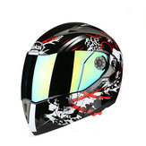 Motorkerékpár teljes arcvédős sisak páramentes fényvédő dupla lencse lélegző