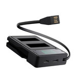 Cargador de batería USB con pantalla LCD para Cámara GOPRO 9 con soporte para Tipo C Micro USB