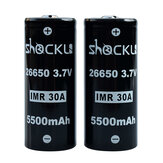 2PCS SHOCKLI 26650 5500mAh 30A 3.7V Batería recargable de iones de litio para linterna de alta potencia Para Emisar D4s Astrolux Convoy Manker Lumintop Nitecore