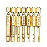 BROPPE 7Pcs Золотые магнитные головки отверток 50 мм 1,5-6,0 мм 1/4 дюйма Шестигранный хвостовик отвертки