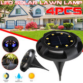 4PCS LED Solar Powered Ground Lawn Light Garden Pathway Outdoor Aisle Lamp Waterproof