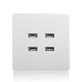 3.1A AC Power Wall Receptacle Socket Plate Charger Outlet Paneel met 4 USB-poort