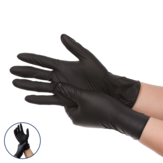 100 stuks / doos JANOLIA Zwarte Wegwerpwerkhandschoenen Nitril Antislip Waterdichte Handschoen Voor Tattoo Laboratorium Chemie Bescherming