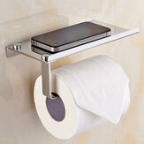 Portarrollos de papel higiénico montado en la pared con soporte para teléfono, soporte para rollos de papel para el hogar