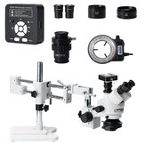 Microscópio estéreo trinocular de duplo suporte MUSTOOL 3.5X 7X 45X 90X Zoom Simul Focal+41MP Câmara para reparação de PCB industrial