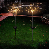 Luminária para jardim LUSTREON alimentada por energia solar com luz branca quente de 90 LEDs Firework Starburst