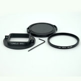 Cubierta de filtro UV de 52mm LINGLE con anillo de conexión y bolsa de almacenamiento para Gopro Hero 5 Black