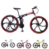 KAIMARTE 26 Inch 21-Speed Folding Mountain Bike Off-road BMX Bikes Double Disc Brakes Students and Kids Road Bikes Bicicleta Bicycle