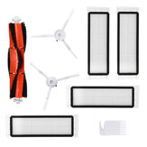 10 Stück Ersatzteile für Xiaomi Roboter-Staubsauger Teile Zubehör Hauptbürsten * 1 Seitenbürsten * 2 HEPA-Filter * 4