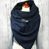 女性用綿毛布プラス厚手保温冬季アウトドアカジュアルソリッドカラーマルチパーパススカーフストール