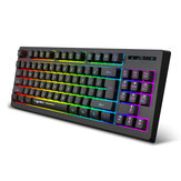 HXSJ L100 2.4G Wireless Keyboard 87 Keys Multimedia Function RGB Backlit Rechargeable Keyboard for Computer Laptop Home Office