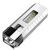 Wiederaufladbare wasserdichte Taschenlampe 18650 USB mit drei Lichtquellen: 2 * LED + 5 * COB, mit Powerbank-Funktion