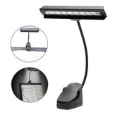 Lámpara LED para atril de música con pinza y abrazadera, ideal para la noche, la cama, la mesa o el escritorio