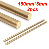 2pcs 150mm x 5mm Brass Rod Bar Hardware Solid Round Rods