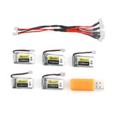 5Pz Eachine E010 E010C E011 E011C E013 3.7V 260MAH 45C Batteria Lipo USB Caricatore Set