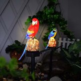 Lâmpada de paisagem externa à prova d'água em forma de papagaio, com energia solar, LED
