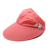 Mulheres Senhoras Verão Ao ar livre Anti-UV Praia Protetor solar Sun Chapéu Flower Print Caps