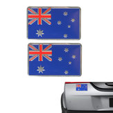 2 Stück Aluminiumlegierung 3D Badge Australische Flagge Aufkleber Emblem Dekoration