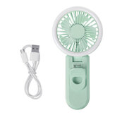 ミニLEDリングライトファンUSB充電式ハンドヘルド化粧Selfieランプ空気クーラー