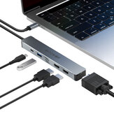 Hubs USB BlitzWolf® BW-NOUVEAU TH11 5 en 1 avec Dual HDMI 4K@30Hz / VGA / USB3.0 / Charge PD de 100W / Station d'accueil Type C pour Apple Huawei Laptops Macbook