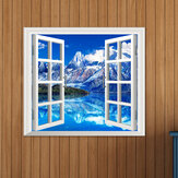 Visualização 3D de icebergue, visualização artificial através de janela decorativa 3D Adesivos para parede PAG, decoração de parede para casa