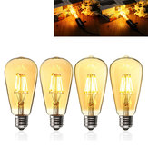 Żarówka LED E27 ST64 6W z pokrywą w kolorze złota,w stylu retro z drutem żarnika i regulacją jasności,AC110/220V