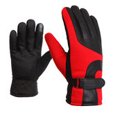 Δερμάτινα γάντια μοτοσικλέτας με αφή οθόνης, ζεστά, αδιάβροχα, κόκκινα, μπλε, μαύρα, γκρι