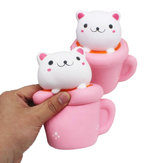 スクイーズ低反発   ジャンボ   ティーカップ猫　14cm  柔らかい動物  ペット  コレクション　ギフト用装飾玩具