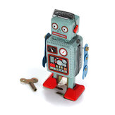 Vintage Nostalgic Wind Up Tin Toy Clockwork Spring Robot Reminiscence Toys With Key