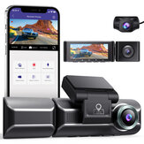 AZDOME M550 Dash Cam 3 Kanal Ön İç Arka 2K+1080P+1080P Araba Gösterge Paneli Kamera Kaydedici Gece DVR WiFi GPS ile 32GB Kart