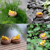 Ninho de pássaros DIY Resina Ornamento Pequeno Moss Micro Artigos para enfeite de casa Decoração de plantas suculentas